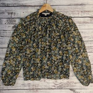 LOFT Floral Chiffon Blouse Sz. M